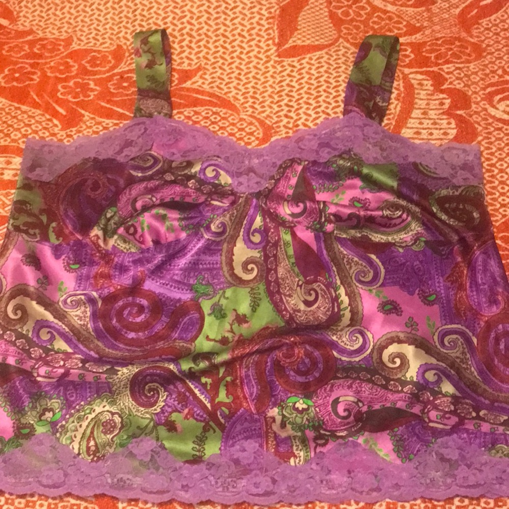 NY Collection Women’s Silky Paisley Tank Top (2X)